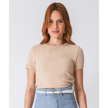 Imagem de Blusa Feminina Canelada Marisa Bege-09033, Bege, M
