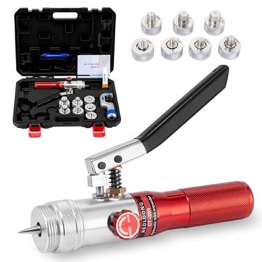 Imagem de REDLOONG Kit de ferramentas HVAC Swaging – Expansor de tubo hidráulico para tubos de cobre, ferramenta compacta com cortador de tubo, ferramenta de rebarbação e 7 cabeças expansoras (3/20.3 cm – 1-1