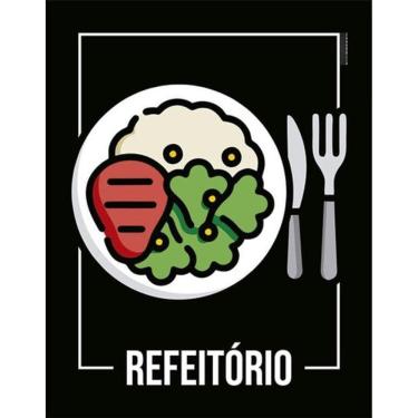 Imagem de Kit 3 Placas Desenho Refeitório