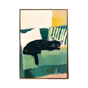 Imagem de Arte De Parede Gato Smoking Preto E Branco, Pôster Sem Moldura, Decora