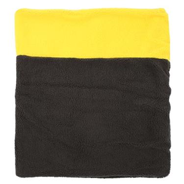 Imagem de Saco de dormir para gatos, cama para gatos, tapete autoaquecido, cinza, amarelo, sono profundo, fofo, saco para animais de estimação para o inverno, quente e confortável, veludo,