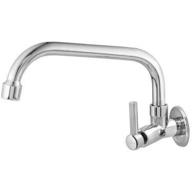 Imagem de Torneira para cozinha parede giratória com 1/4 de volta e cano baixo -