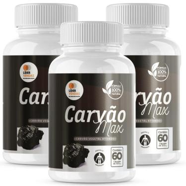 Imagem de Carvão Vegetal Max 500 Mg 60 Cápsulas - 3 Potes Detox Natural E Poderoso Para Seu Corpo!