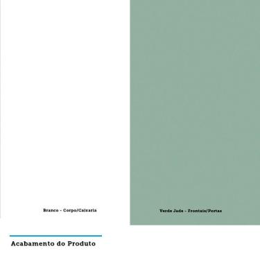 Imagem de Guarda Roupa 4 Portas 159,2 Cm Branco Com Verde Jade