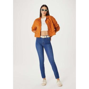 Imagem de Calça Jeans Feminina Skinny Cintura Média - Hering, 048, Azul