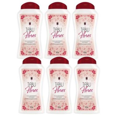 Imagem de Kit 6 Talco Desodorante Perfumado Tabu Flores 100G - Dana