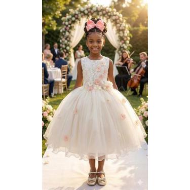 Imagem de Vestido Juvenil Vila Lele Regata Flores Off - Confeccionado em Tecido 