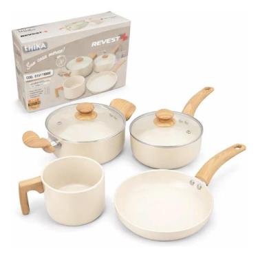 Imagem de Jogo de Panelas Vanilla de Alumínio com Revestimento Cerâmico e Cabo d