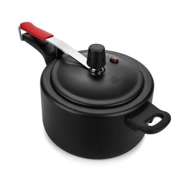 Imagem de Panela de Pressão Antiaderente 3 Litros Preta Alumínio Globo