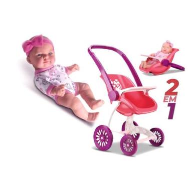 Imagem de Boneca Cheirinho de amor petit reborn mais Carrinho de passeio Confort