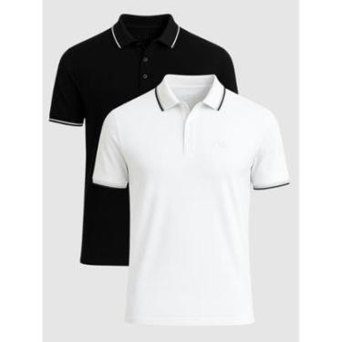 Imagem de Kit 2 Camisas Polo Masculina Básicas Crocker-Masculino