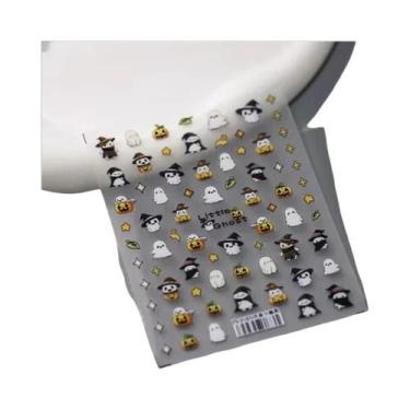 Imagem de Adesivos De Unha De Natal Com Floco De Neve Rosa, Decalques De Unha 5D