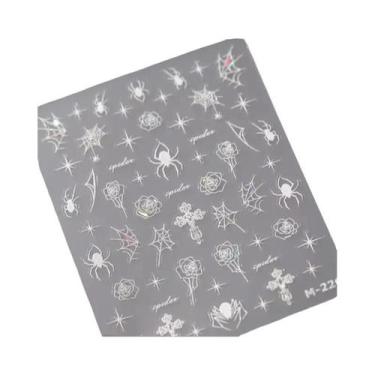 Imagem de Adesivos De Unha De Natal Com Floco De Neve Rosa, Decalques De Unha 5D