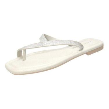 Imagem de Sandália Rasteira Feminina Confortável De Tira Brilho 10258 - Miss Mis