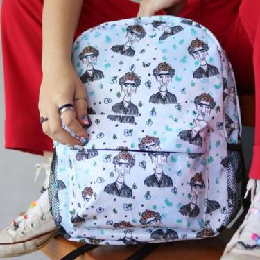 Imagem de Mochila Frida Kahlo Resistente Estampa Moderna - Polaris