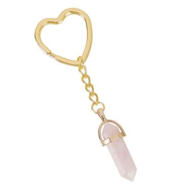 Imagem de Chaveiro Pedra Quartzo Rosa - Tuli