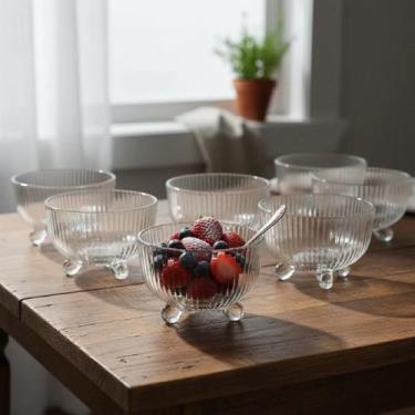 Imagem de Jogo 6 Tigelas Para Sobremesa 500ml em Vidro Carthage Lines - Em Casa 