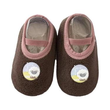 Imagem de Sapatinhos Antiderrapantes Quentes Para Bebês Recém-Nascidos Com Sola 