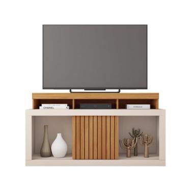 Imagem de Rack Bancada p/ TV até 55 Pol Dragon c/ Nicho e Rodízios 136cm Freijo/