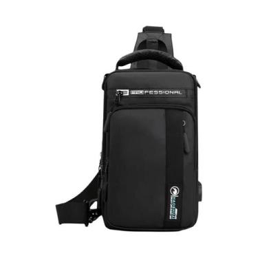 Imagem de Mochila Masculina Impermeável De Nylon Com Porta USB, Pequena Bolsa De