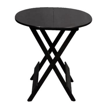 Imagem de Mesa de Madeira Dobrável 70 Redonda Reforçada para Apartamento Sacada Cozinha e Comérci...