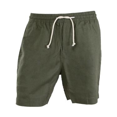 Imagem de Shorts Masculino Lado Avesso Linho Verde Militar - LH17612-Masculino
