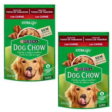 Imagem de Kit 2 Dog Chow Sachê Para Cães Adultos Sabor Carne 100 g