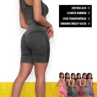 Imagem de SHORT Leg Legging LEVANTA BUMBUM Cintura Alta Fitness Treino Corrida Academia 960-Feminino