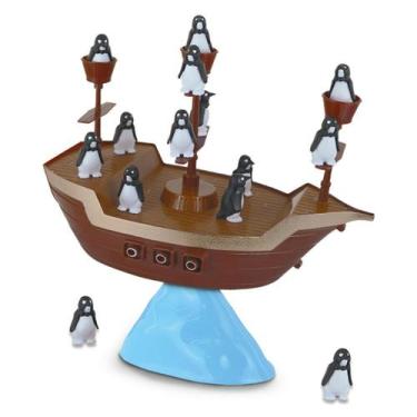 Imagem de Brinquedo Jogo Equilibra o Pinguim Barco Navio Pirata - DMB318, 1 unid