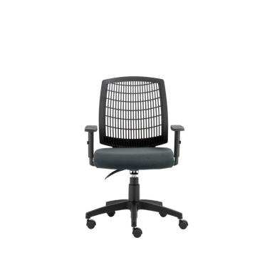 Imagem de Cadeira Giratória Roal Unik Crepe Grafite 120kg com Braços Reguláveis e Ajuste de Altura