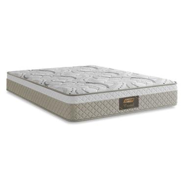 Imagem de Colchão Casal Queen Cristal Molas Ensacadas 158x198x23cm Bege / Branco