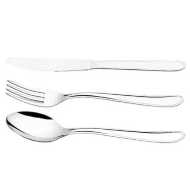 Imagem de Faqueiro 72 Talheres Garfos Colheres Facas de Mesa Inox Turim Mesa Pos
