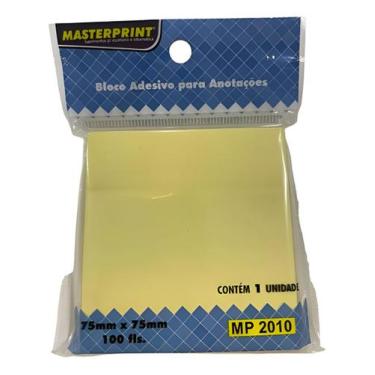 Imagem de Caixa Com 12 Recados Adesivos 75x75mm Amarelo Masterprint - Maxprint
