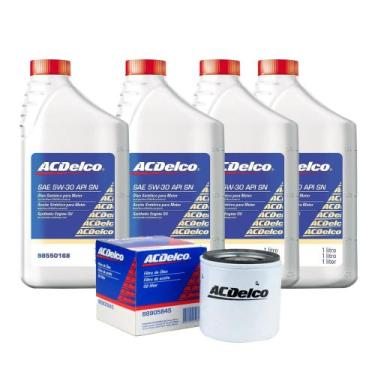 Imagem de Kit Troca De Oleo 5w30 Sn Filtro Sintetico Lubrax Br Onix prisma agile