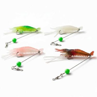 Imagem de Isca Artificial Pesca 4 Camarao Realista Peixe Captura Pescaria Robalo