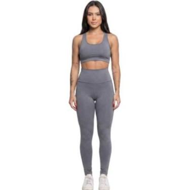 Imagem de Calça Legging Cós Alto Lisa Bella Fiore Roupa Para Academia Treino Moda Fitness Feminin...