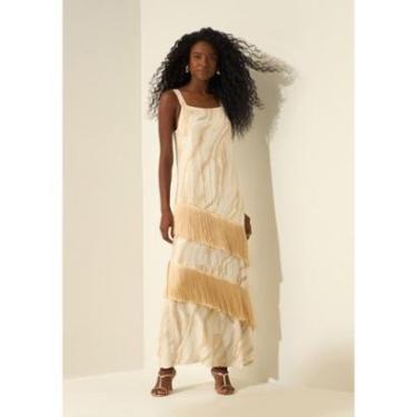 Imagem de Vestido Longo Estampado De Alças Com Franjas-Feminino