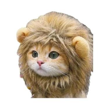 Imagem de Chapéu De Cabeça De Leão Para Gatos, Elástico, Acessório Para Fotos De