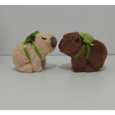 Imagem de Brinquedos De Pelúcia Capivara Anda e Faz Barulho - BBLK, Marrom, Bege