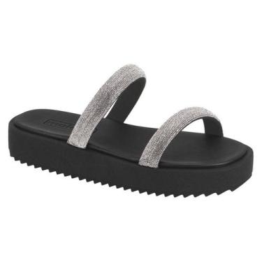 Imagem de Sandalia Feminina Papete Com Strass Moleca Strass 5489115, Preto, 40