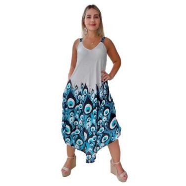 Imagem de Vestido Feminino Indiano Alça Trapézio Plus Size-Cod.5071 - ALÉCI FASH