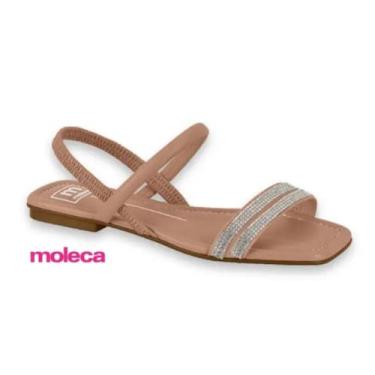 Imagem de Sandália Moleca Rasteirinha 5462 Feminina  Nude Cristal, 38