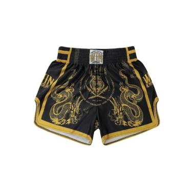 Imagem de Shorts BEAUDRM Muay Thai para homens preto/amarelo tamanho M
