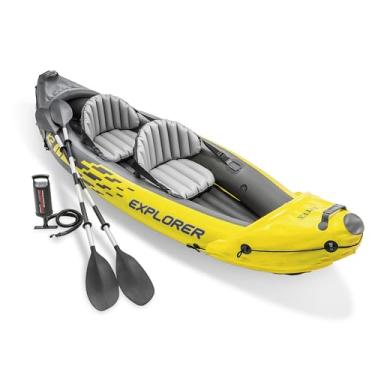 Imagem de Intex Explorer K2 Kayak, caiaque inflável de duas pessoas com remos de alumínio e bomba de ar de alta saída