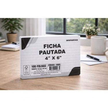 Imagem de Ficha Pautada Papel 4'' X 6'' 10cm X 15cm 100 Folhas 150g-m2 com Certificação Fsc