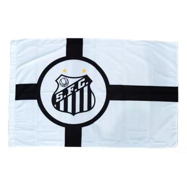 Imagem de Bandeira Torcedor Santos Fc Licenciada 2 Panos 1 Face 0,90x1,30m JC Ba