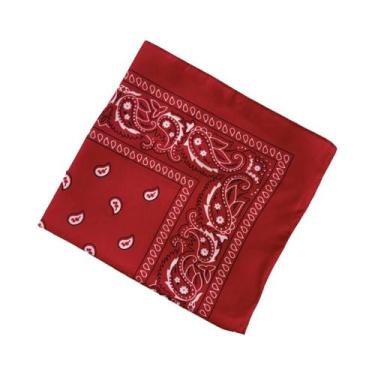 Imagem de Bandana Unissex Estampada Paisley Para Cabelo, Lenço Quadrado Esportiv
