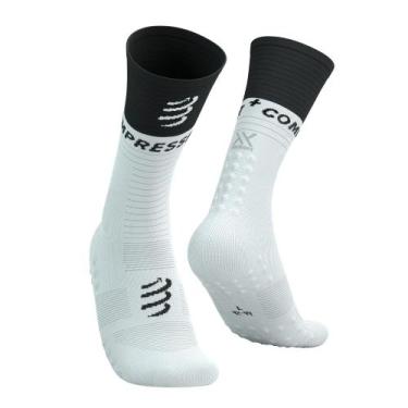 Imagem de Meia de Compressão Média Mid Socks V2 Branca/Preta - Compressport, T3