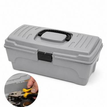 Imagem de Maleta de Ferramentas Multiuso Color Standard com Estrutura Reforçada e Alça Ergonômica Cinza Plástico Resistente 33CM