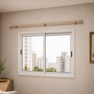 Imagem de Varão Simples Janela Grande 3,00 metros 28mm Kit Com Suporte - ENTROU 